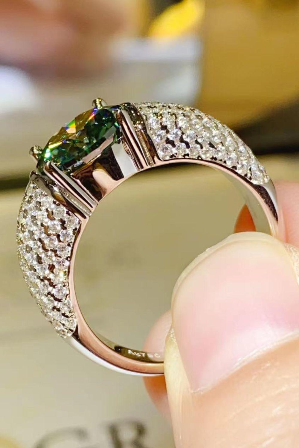 3 Carat Moissanite Side Stone Ring Carauana Store