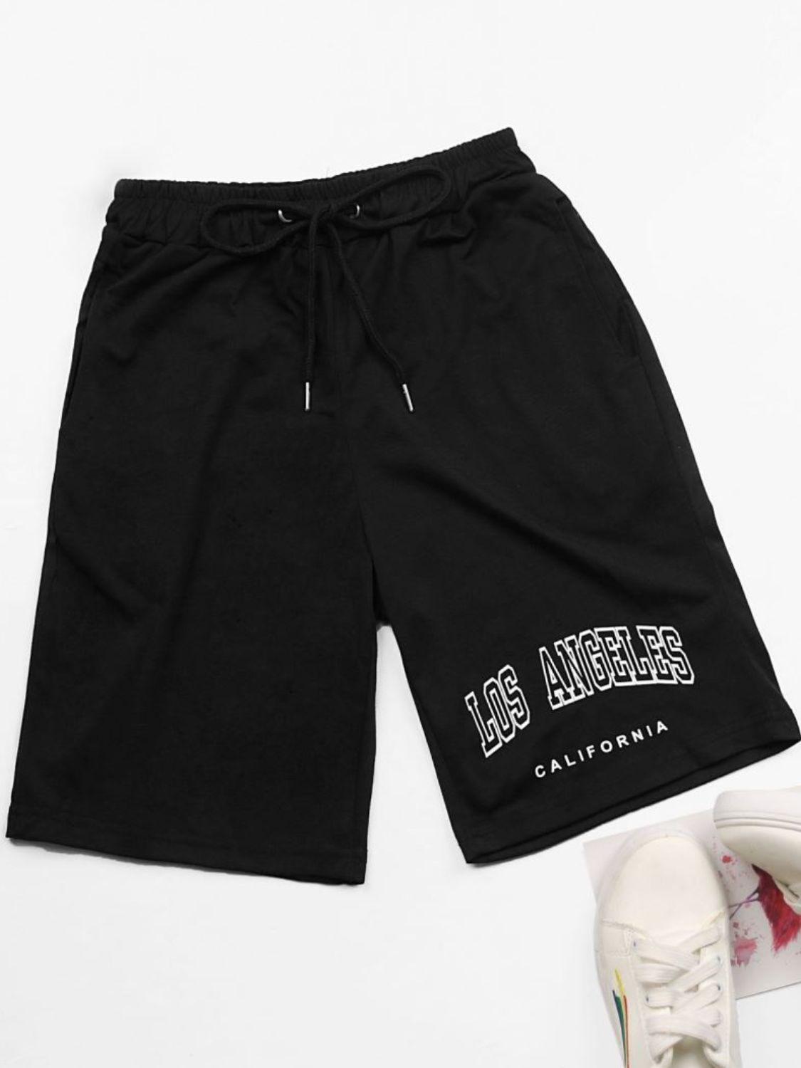LOS ANGELES CALIFORNIA Graphic Drawstring Shorts Carauana Store