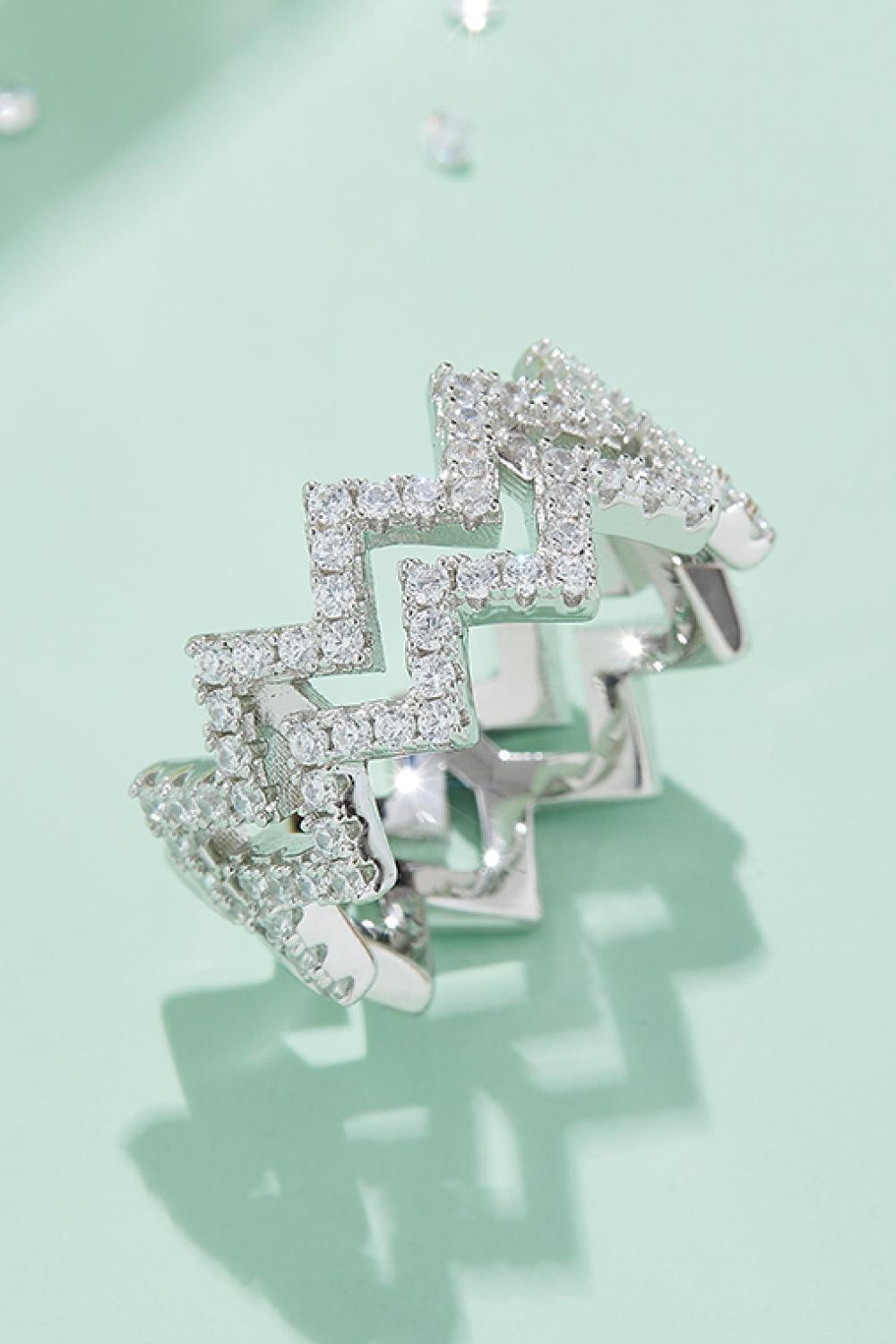 Adored Moissanite Zigzag Stacking Rings Carauana Store