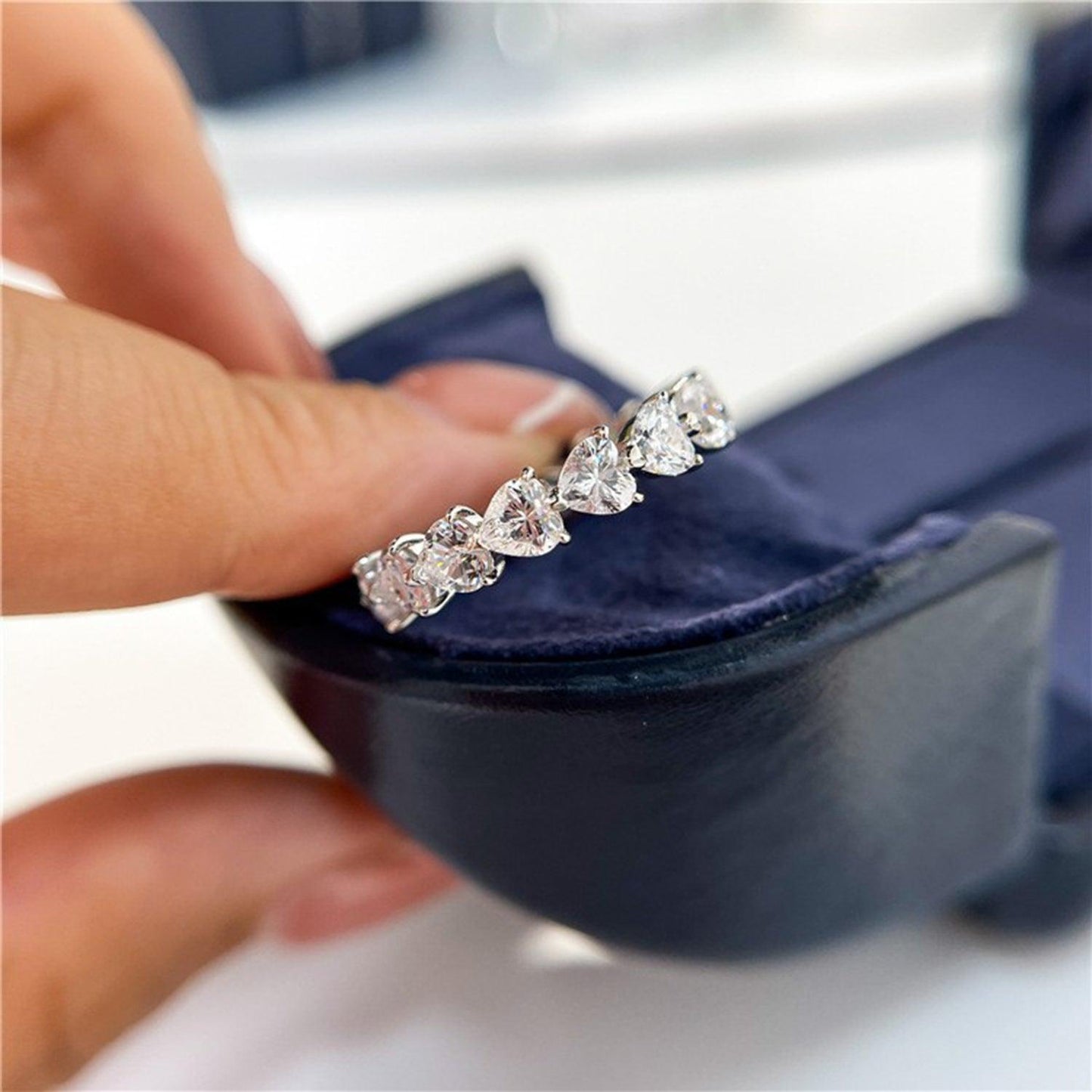 2.1 Carat 925 Sterling Silver Moissanite Heart Ring Carauana Store