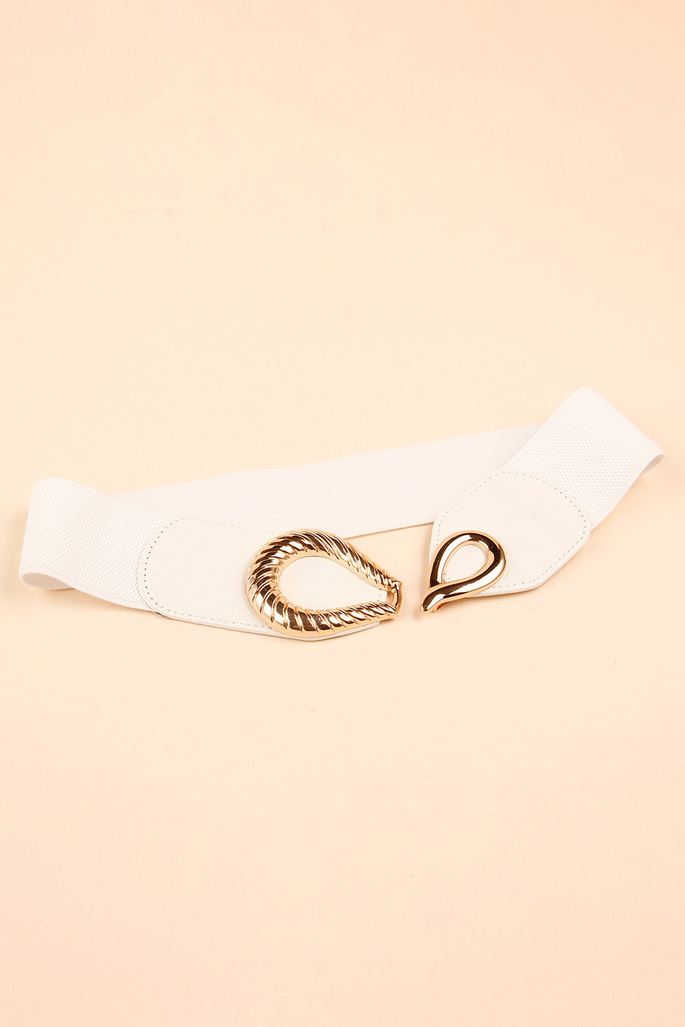 Ribbed Alloy Buckle Elastic Belt Carauana Store
