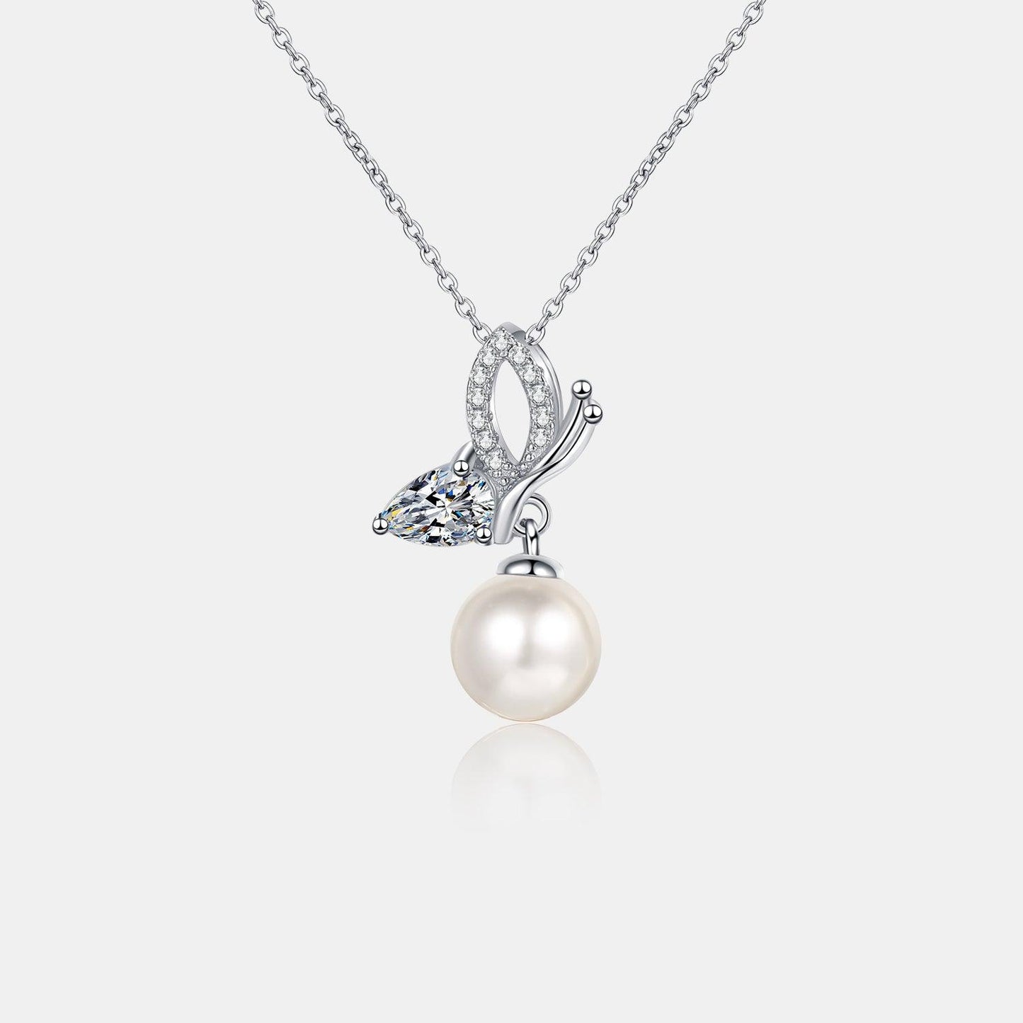 Natural Pearl Pendant Moissanite 925 Sterling Silver Necklace Carauana Store