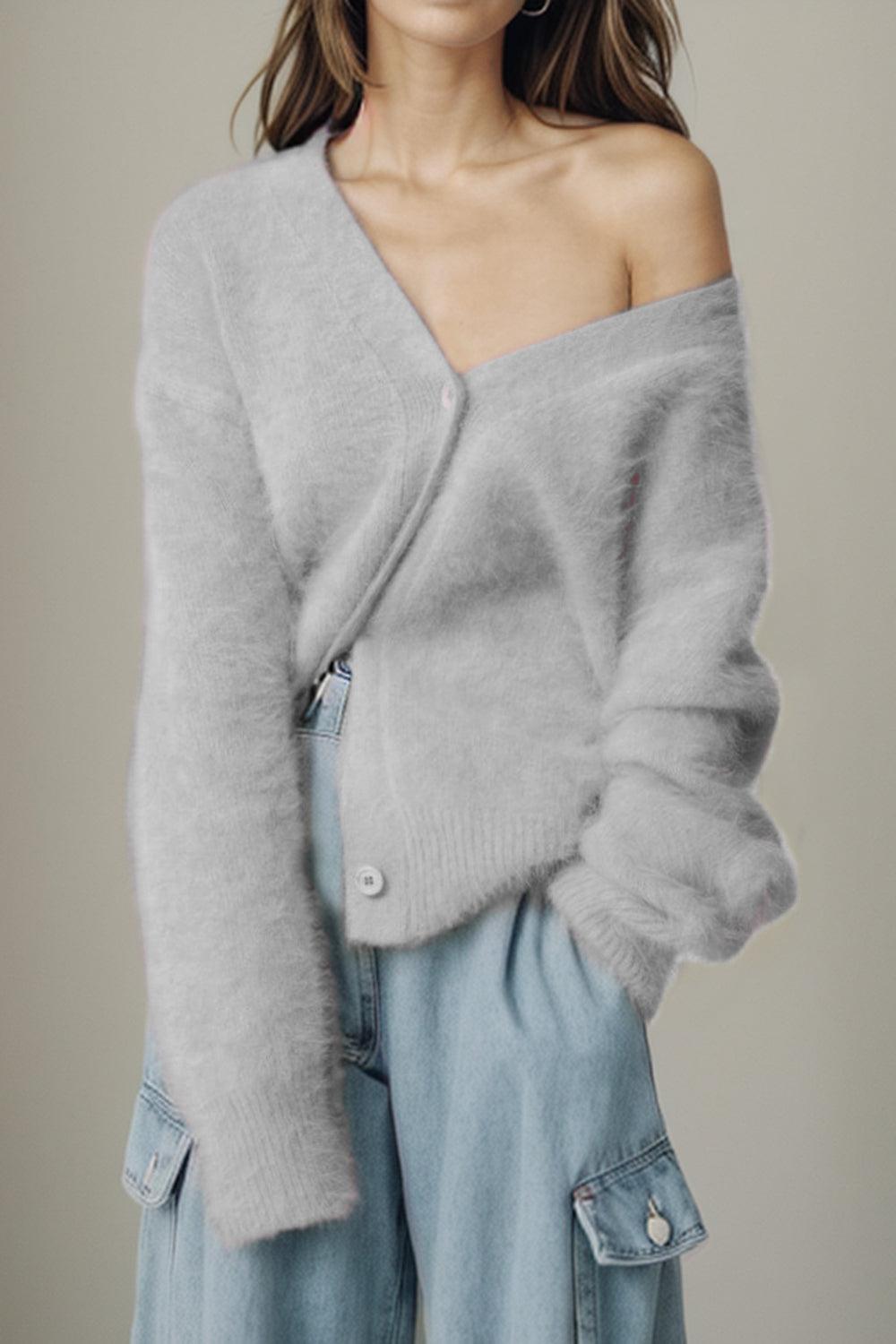 Button Up Dropped Shoulder Cardigan Carauana Store