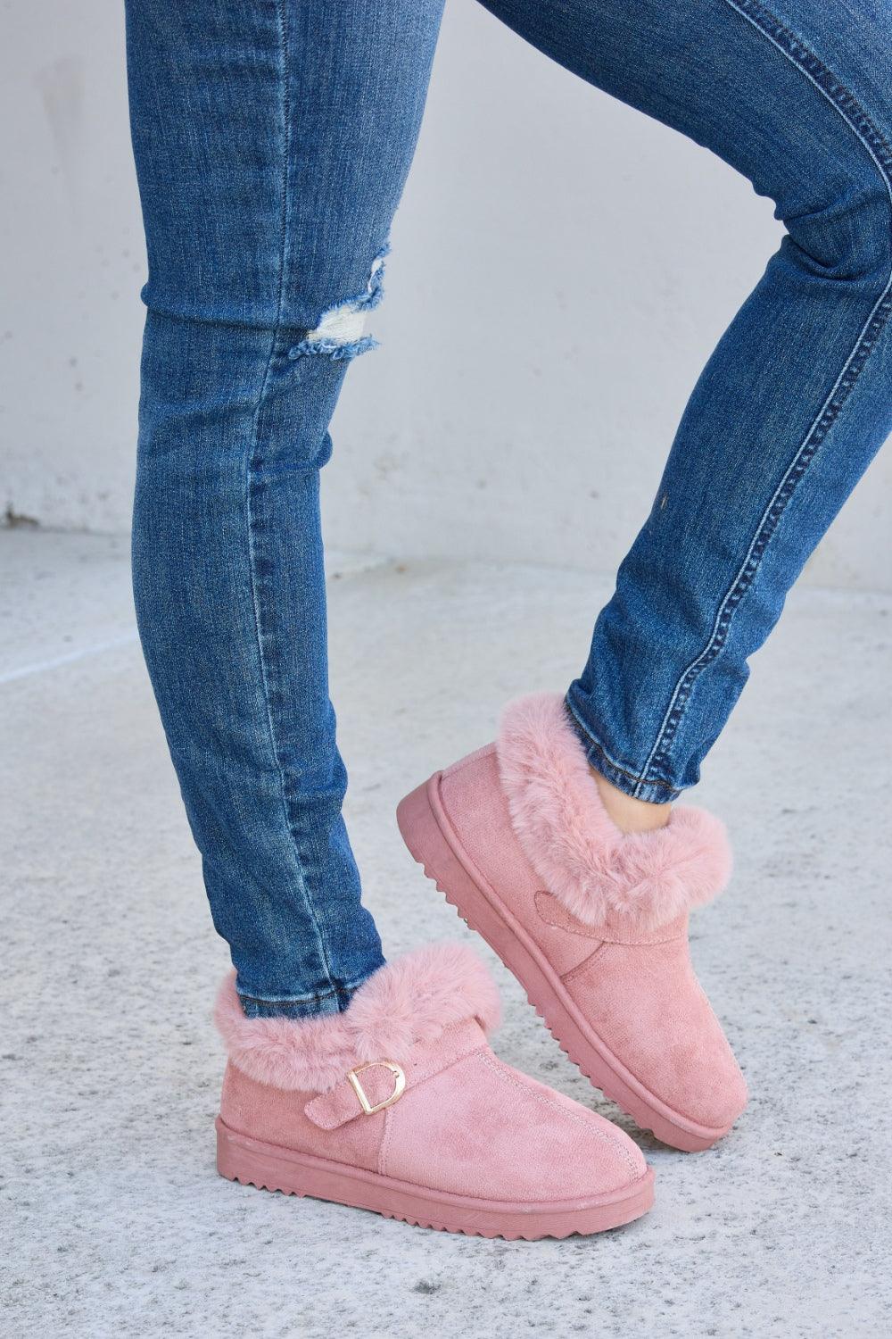 Forever Link Furry Chunky Thermal Ankle Boots Carauana Store