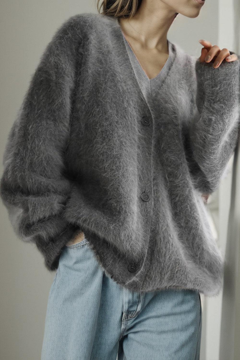 Button Up Dropped Shoulder Cardigan Carauana Store