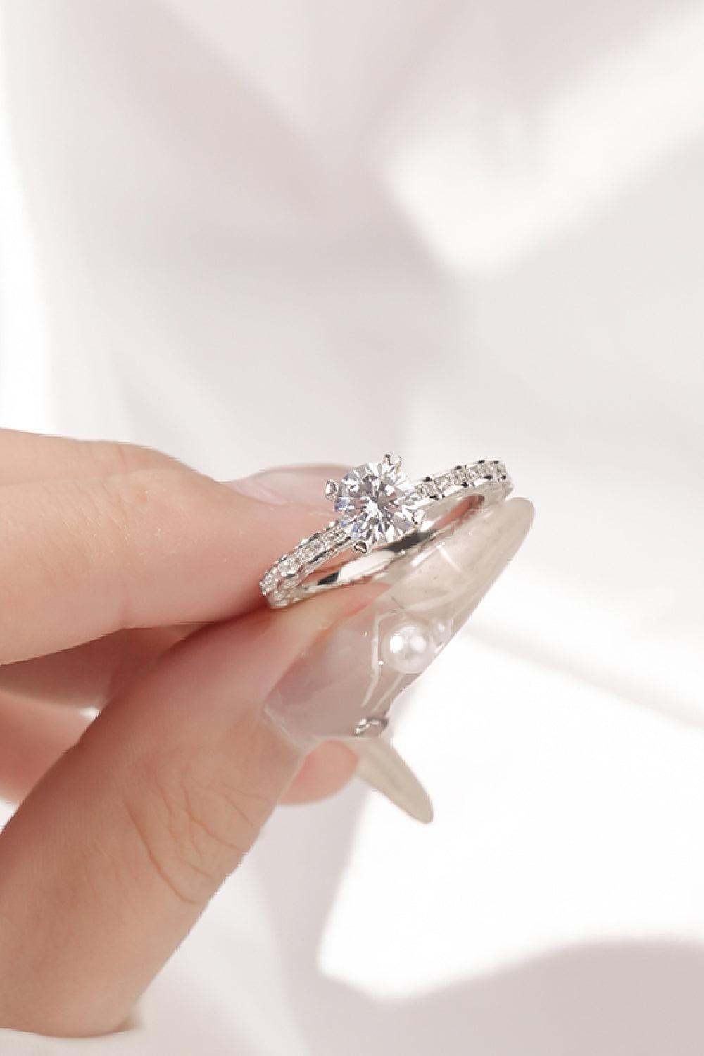 1 Carat Moissanite 925 Sterling Silver Ring Carauana Store