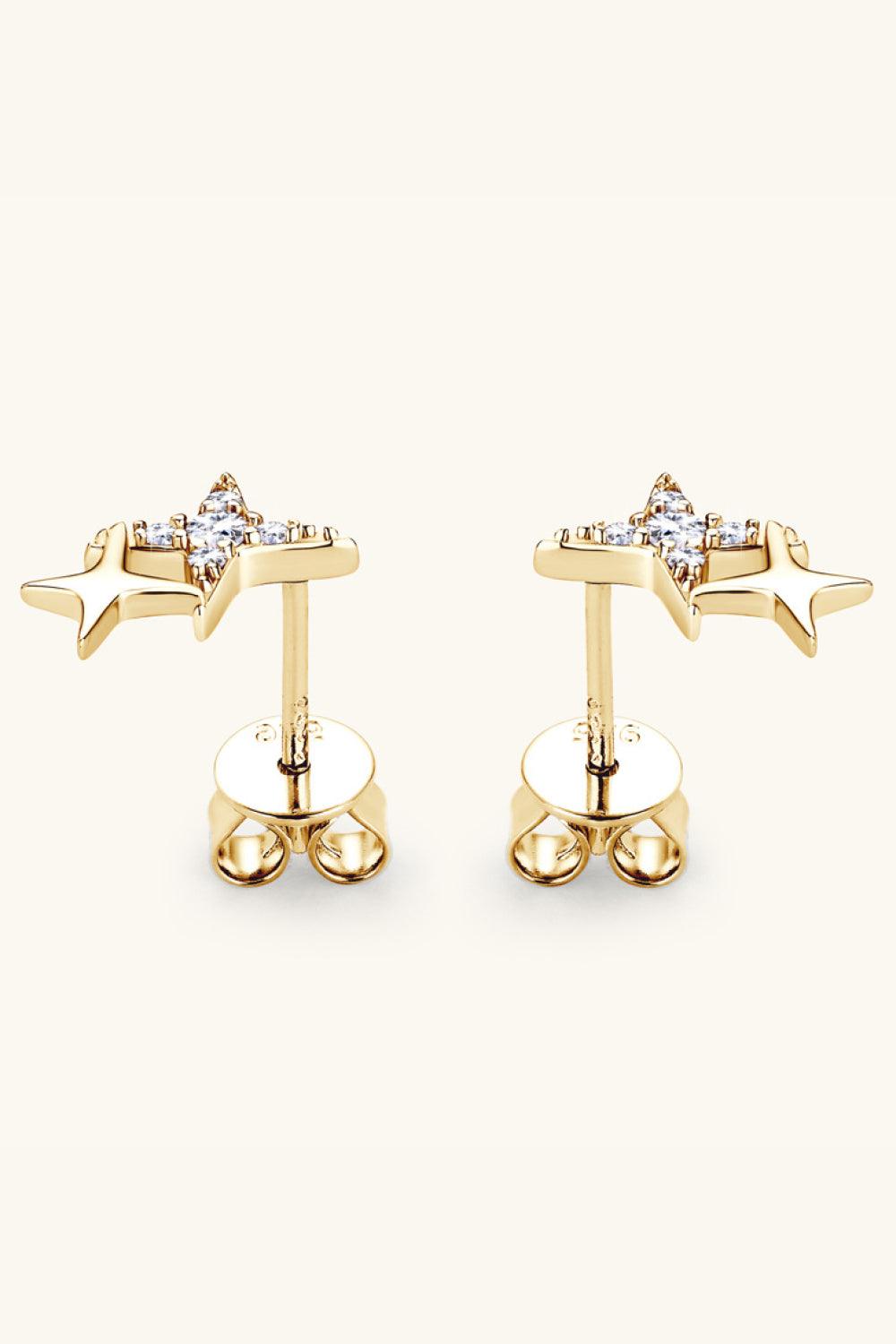 Moissanite 925 Sterling Silver Star Shape Earrings Carauana Store