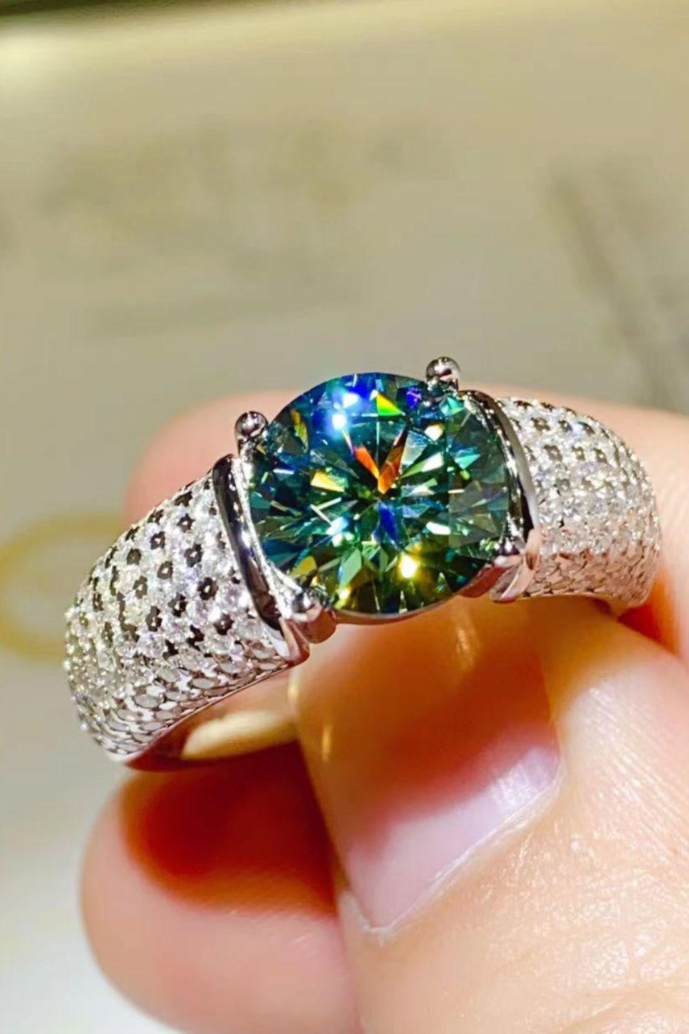 3 Carat Moissanite Side Stone Ring Carauana Store