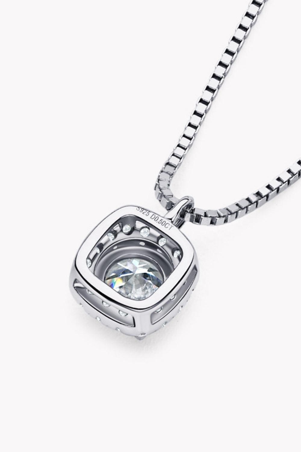Moissanite Pendant Platinum-Plated Necklace Carauana Store