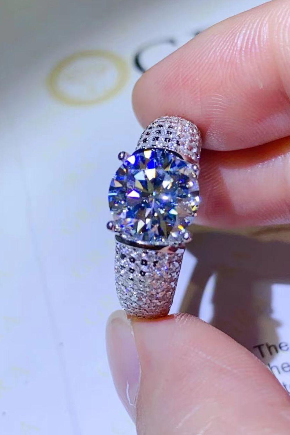 3 Carat Moissanite Side Stone Ring Carauana Store