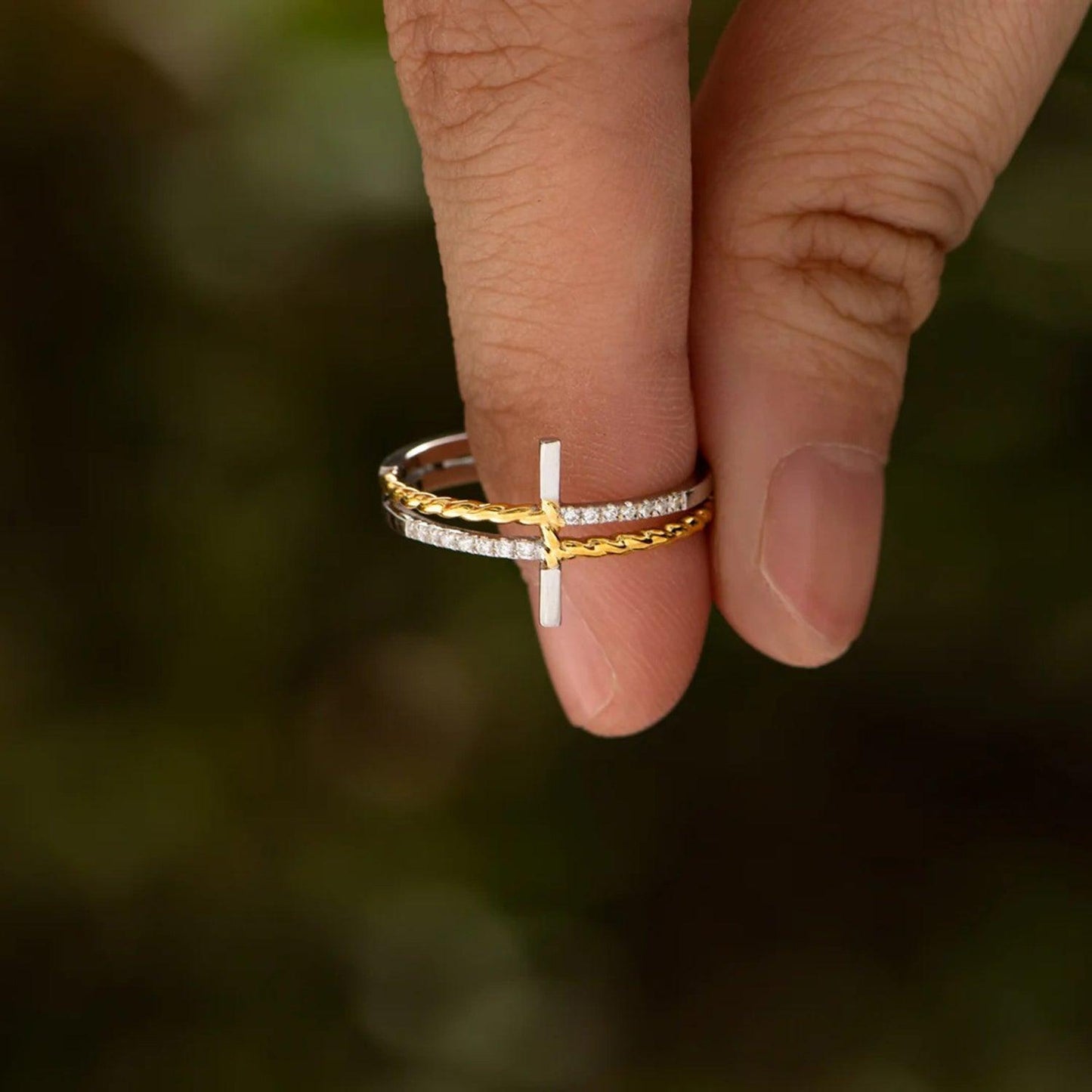 Cross Zircon 925 Sterling Silver Ring Carauana Store