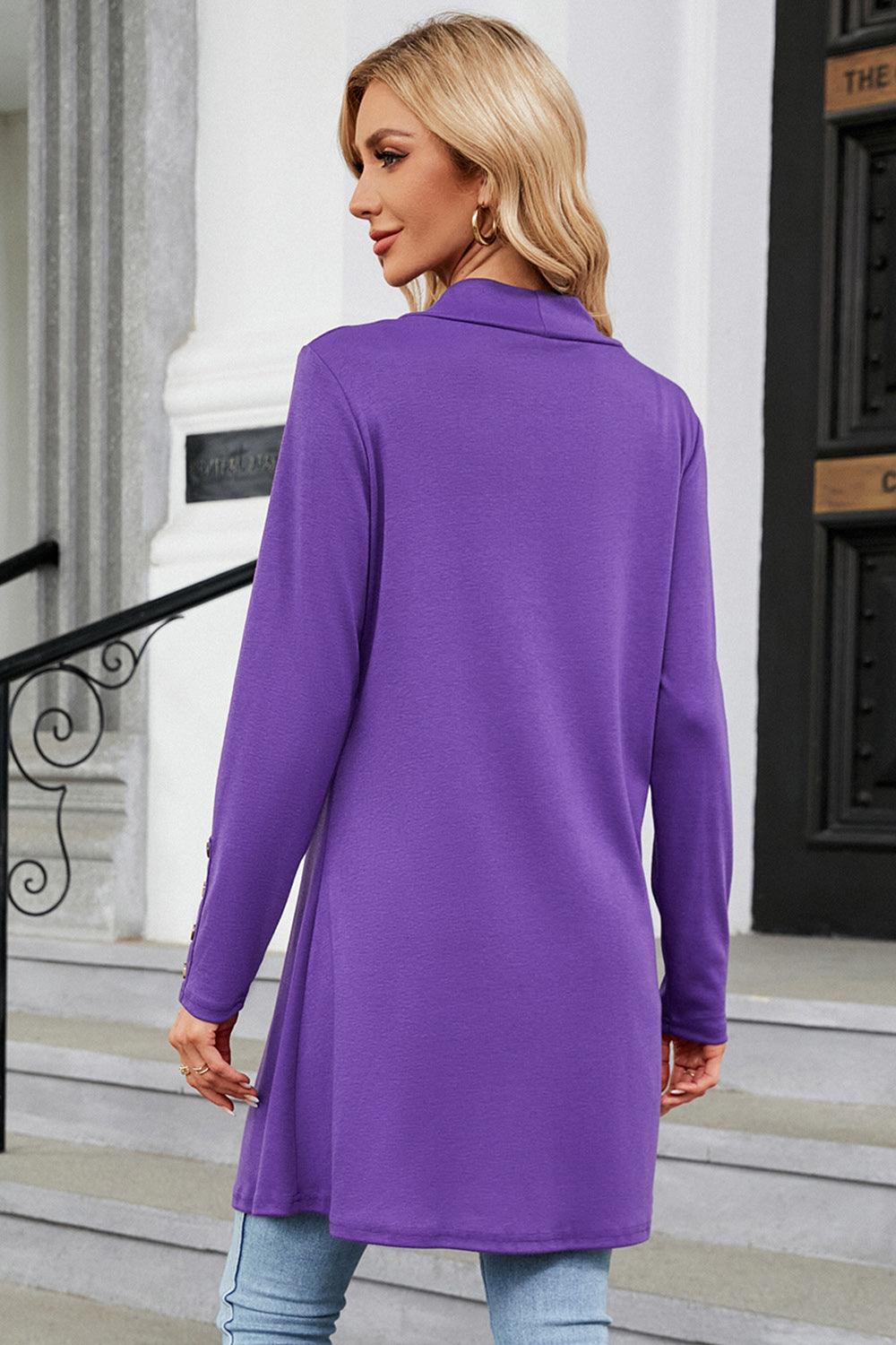 Open Front Long Sleeve Cardigan Carauana Store