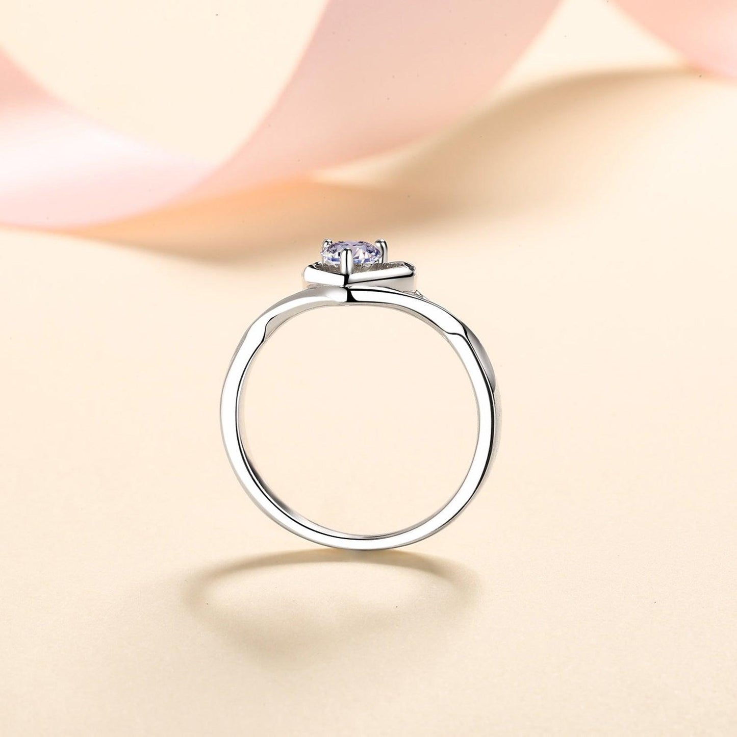 Moissanite Heart 925 Sterling Silver Ring Carauana Store