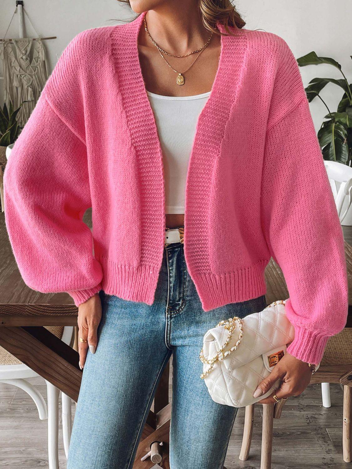 Open Front Long Sleeve Cardigan Carauana Store