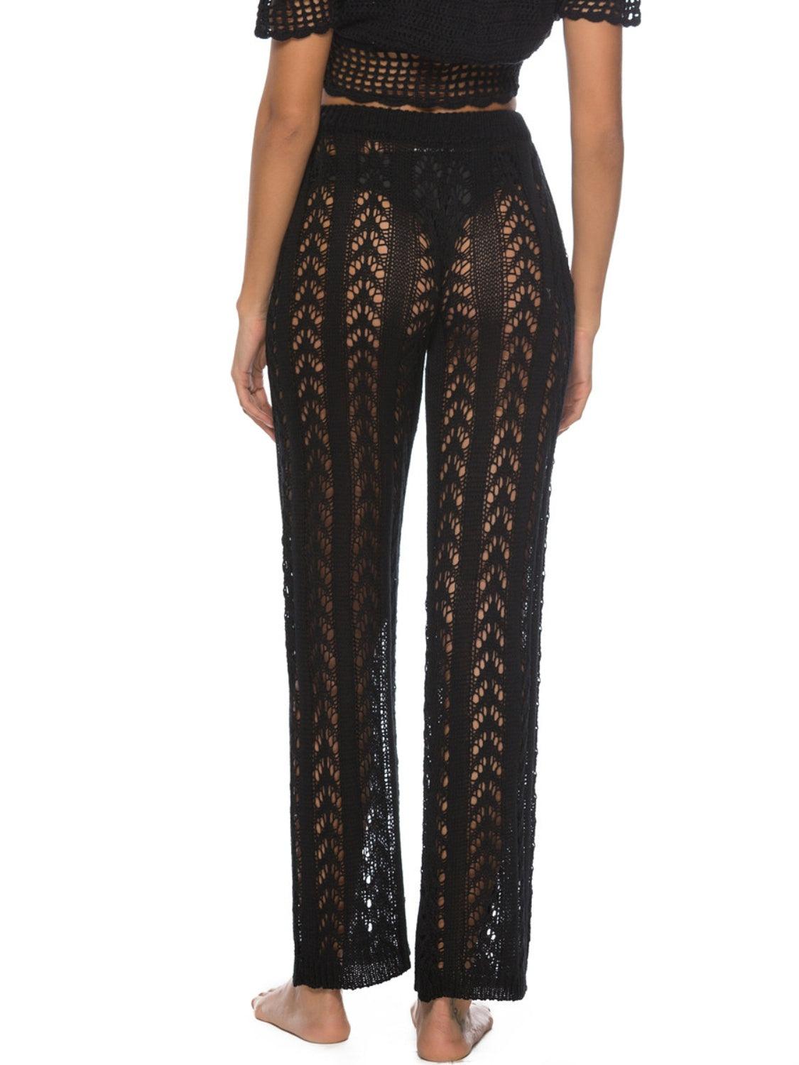 Cutout Drawstring High Waist Swim Pants Carauana Store