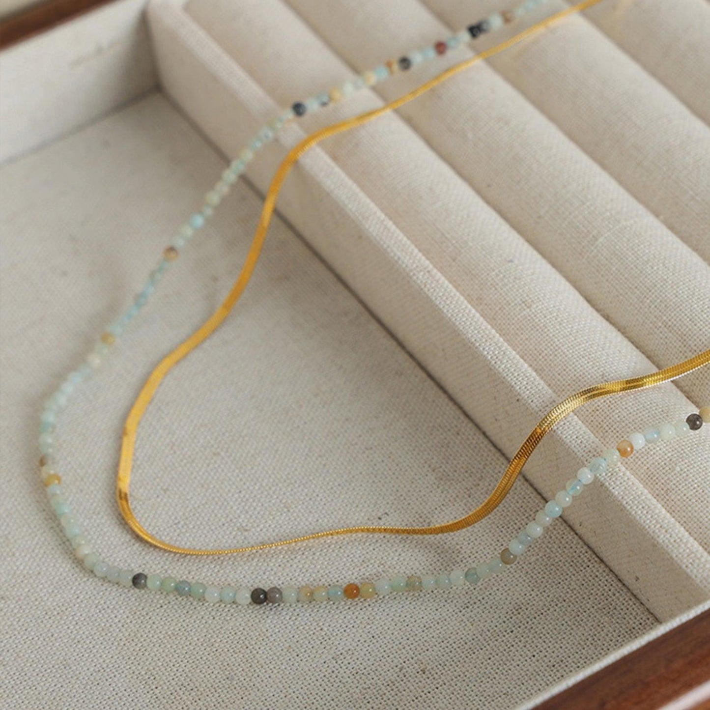 Beaded Titanium Steel Double-Layered Necklace Carauana Store