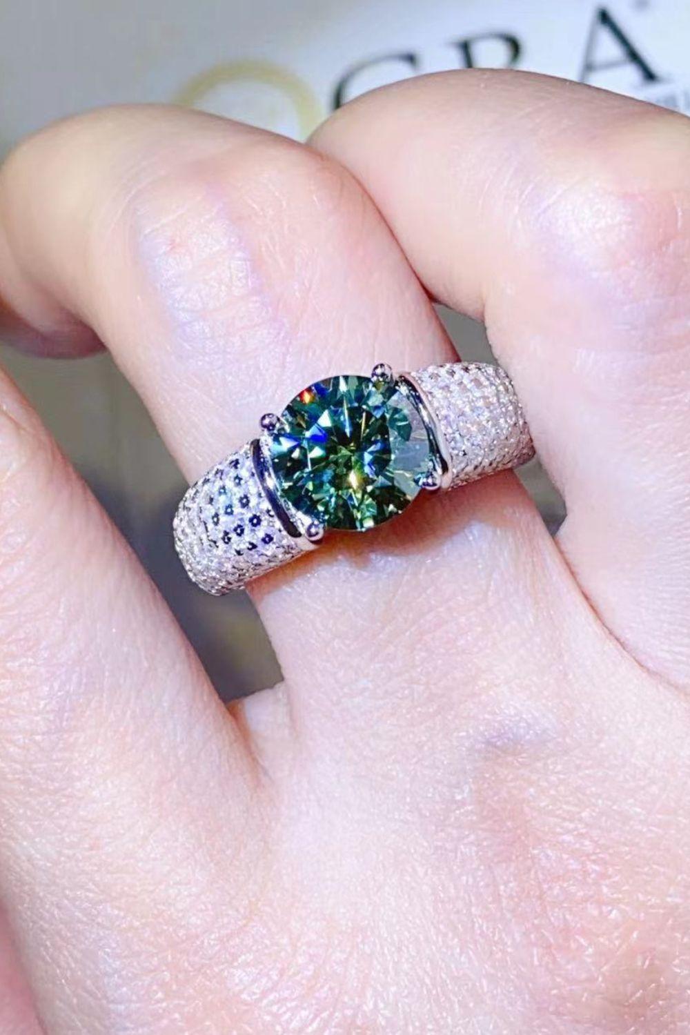 3 Carat Moissanite Side Stone Ring Carauana Store