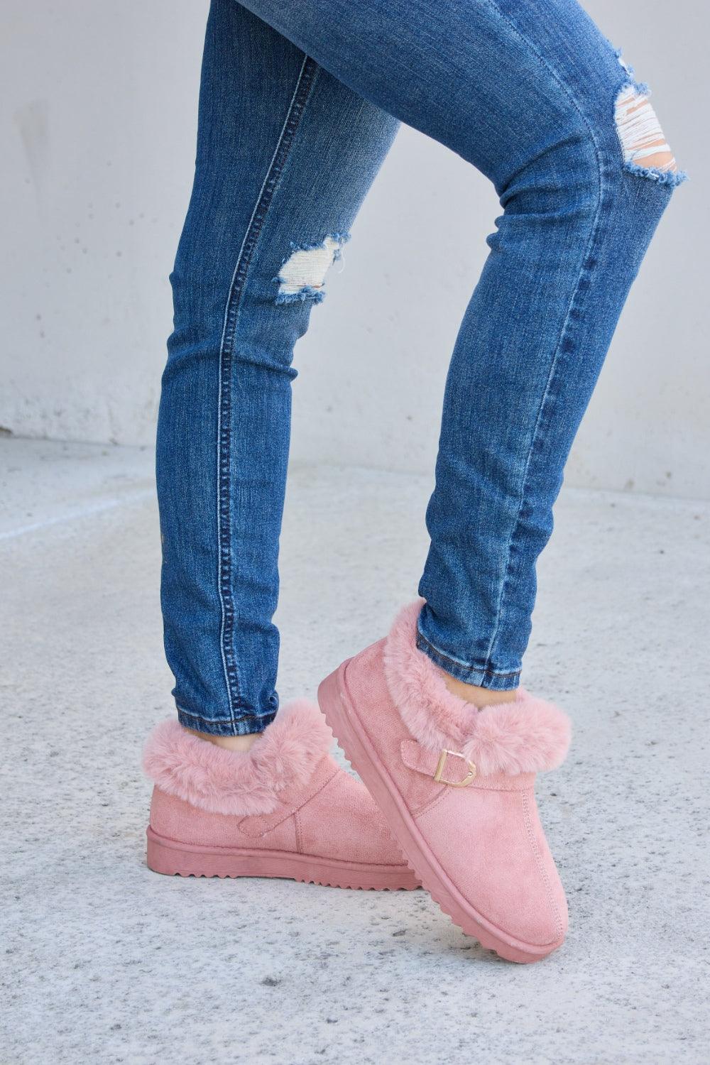Forever Link Furry Chunky Thermal Ankle Boots Carauana Store