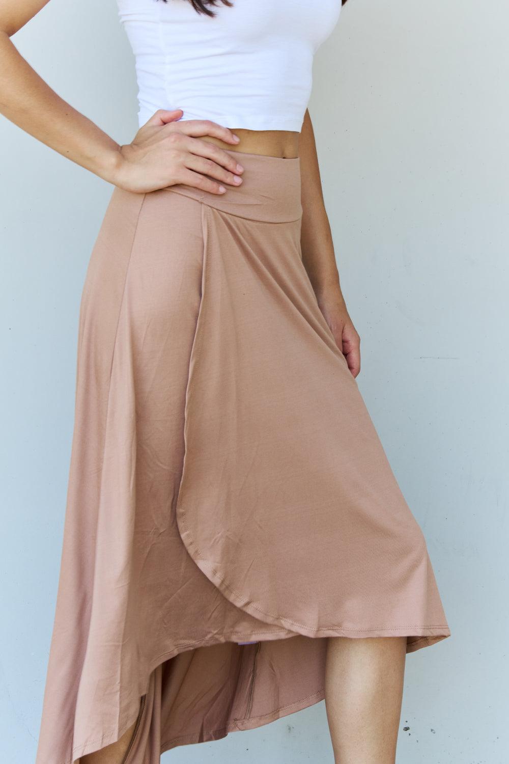 Ninexis First Choice High Waisted Flare Maxi Skirt in Camel Carauana Store