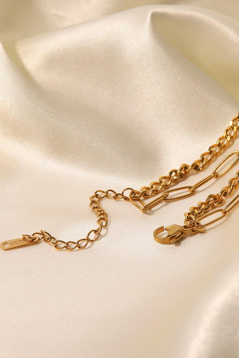18K Gold Plated Layered Chain Necklace Carauana Store