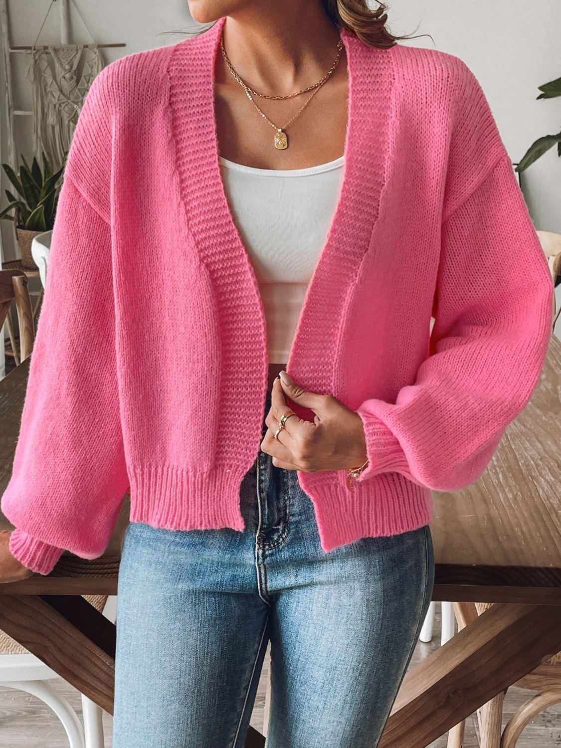 Open Front Long Sleeve Cardigan Carauana Store