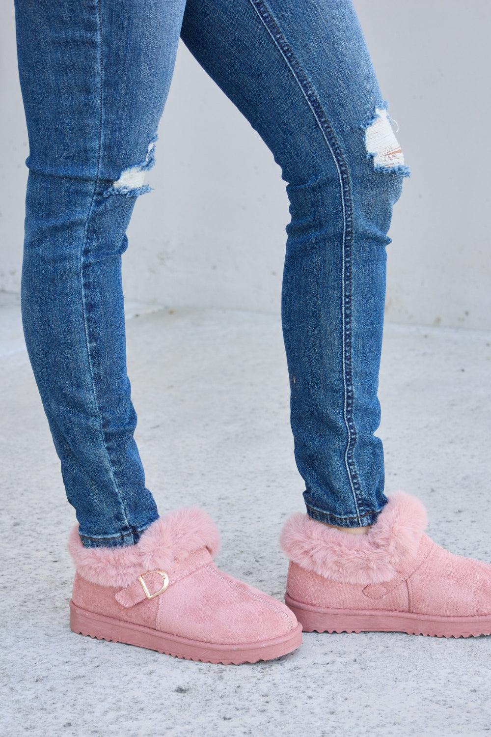 Forever Link Furry Chunky Thermal Ankle Boots Carauana Store