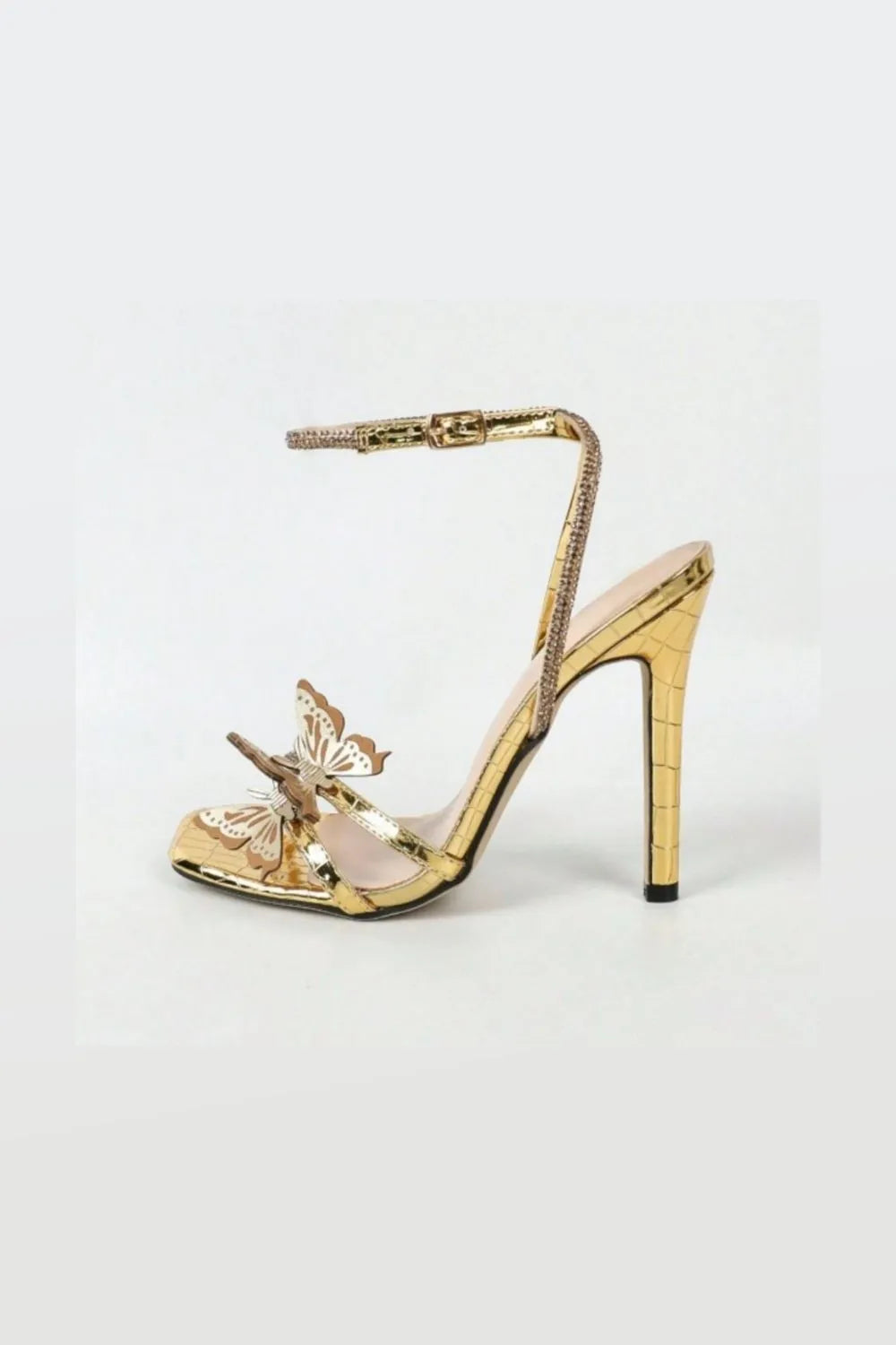 Open Toe Butterfly Ankle Strap Stiletto Sandals