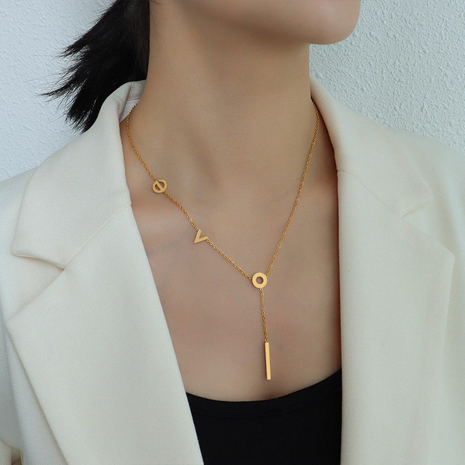 Titanium Steel Letter Necklace Carauana Store