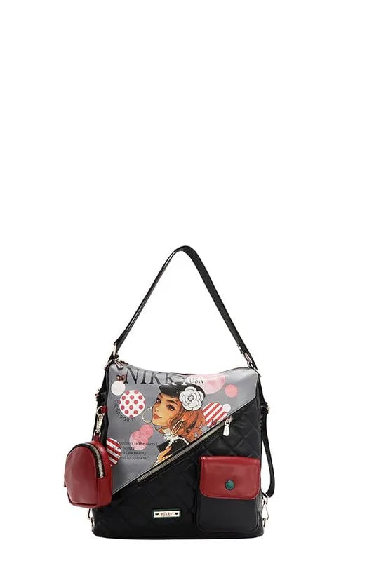 Nicole Lee USA Convertible Adjustable Strap Backpack Bag Carauana Store