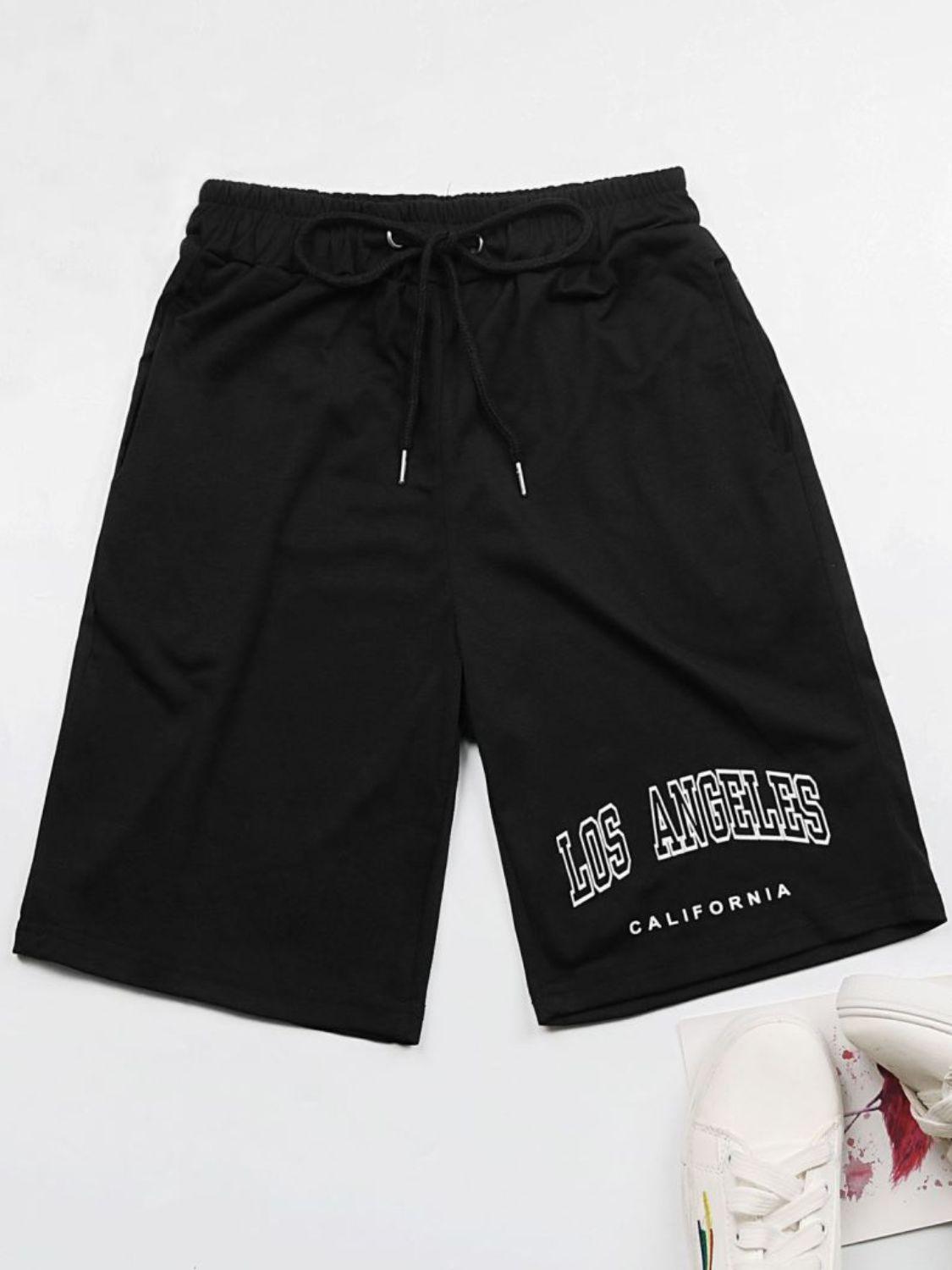 LOS ANGELES CALIFORNIA Graphic Drawstring Shorts Carauana Store