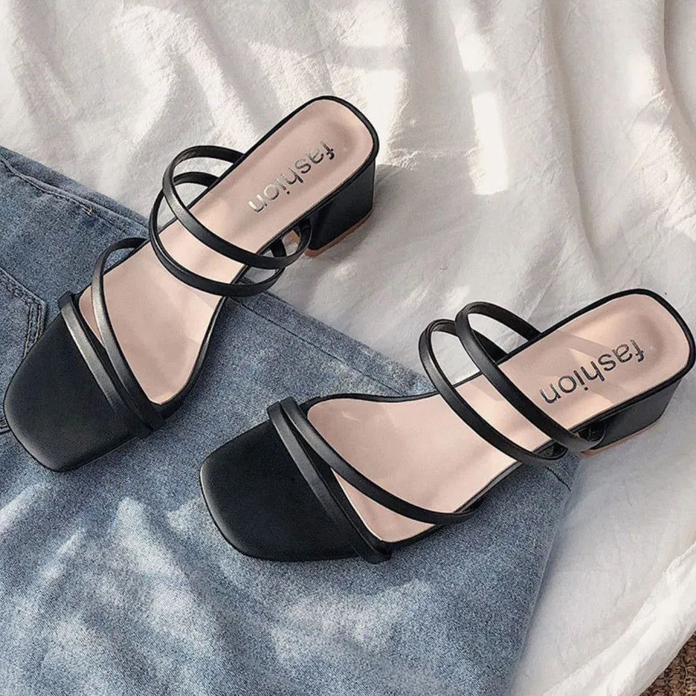 Open Toe Block Heels Sandals Carauana Store