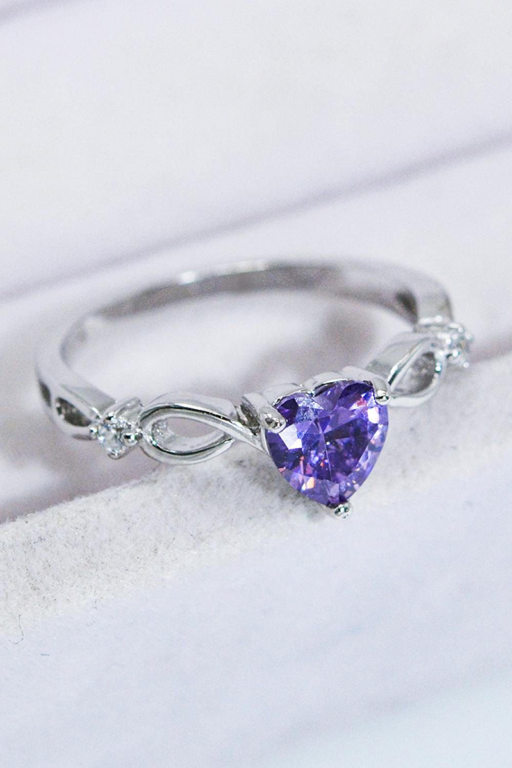 Crystal Heart 925 Sterling Silver Ring Carauana Store