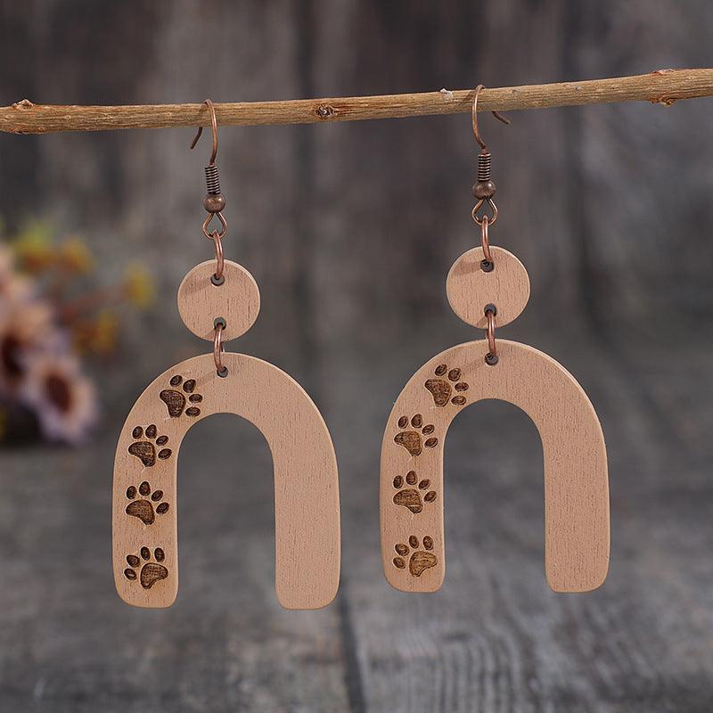 Geometric Shape Wooden Earrings Carauana Store
