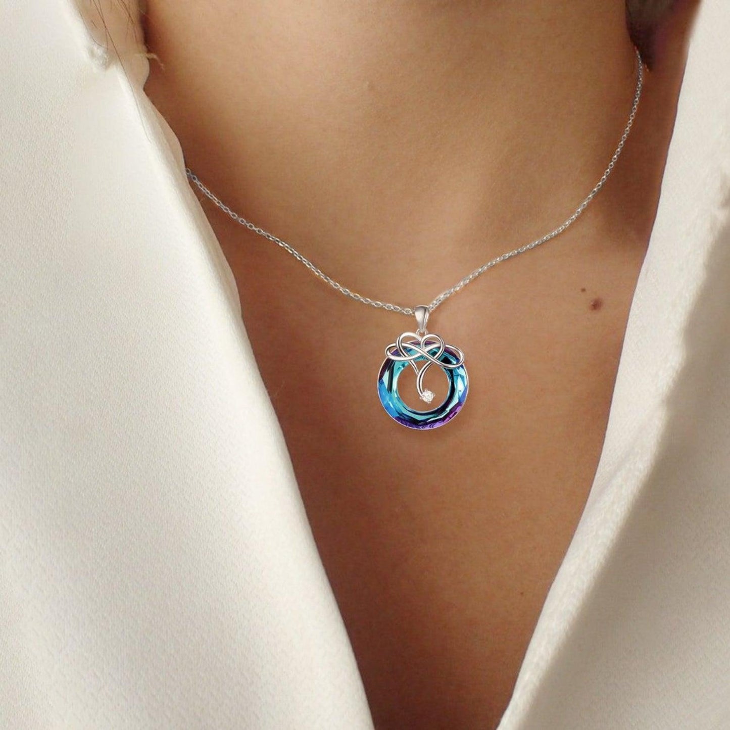 925 Sterling Silver Natural Crystal Pendant Necklace Carauana Store