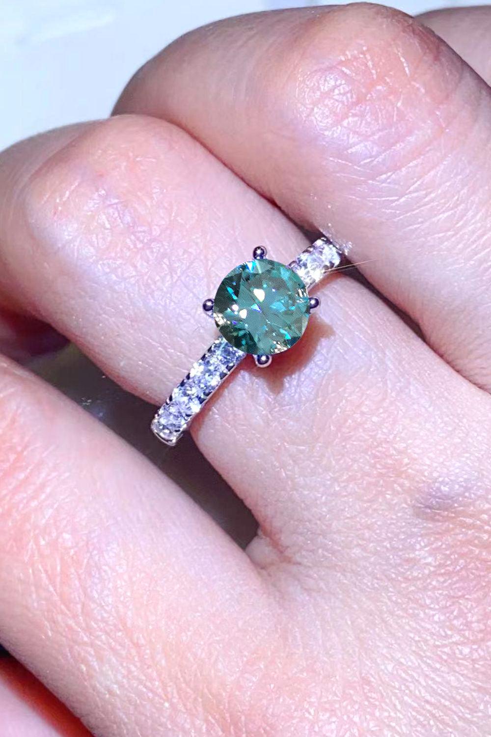 Future Style 1 Carat Moissanite Side Stone Ring Carauana Store