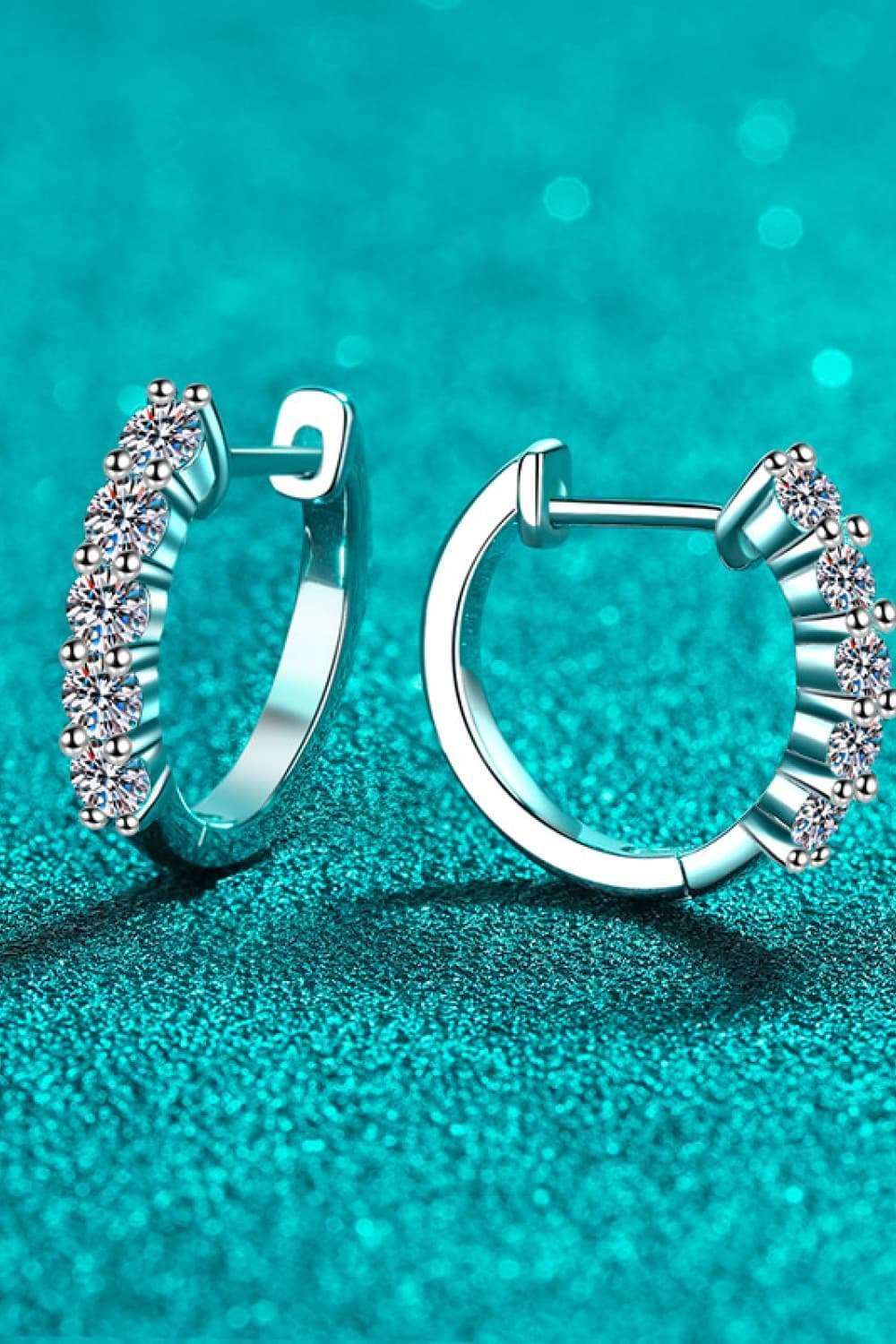 1 Carat Moissanite Hoop Earrings Carauana Store