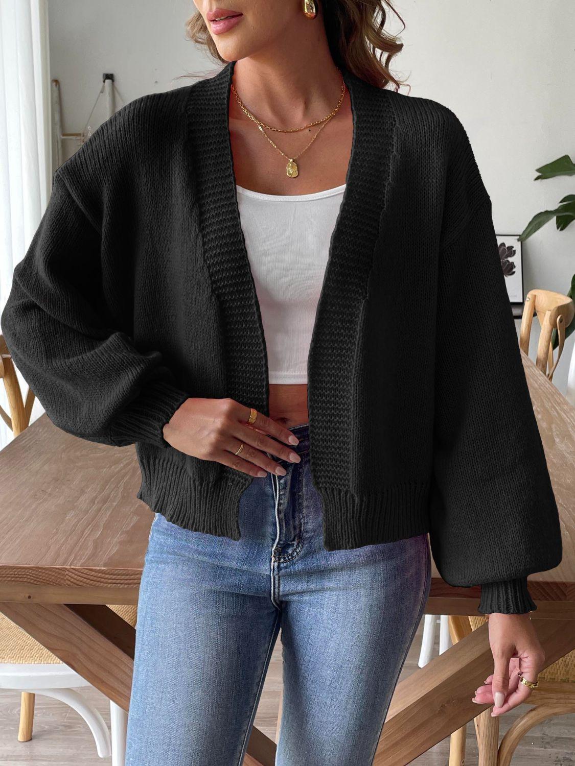 Open Front Long Sleeve Cardigan Carauana Store