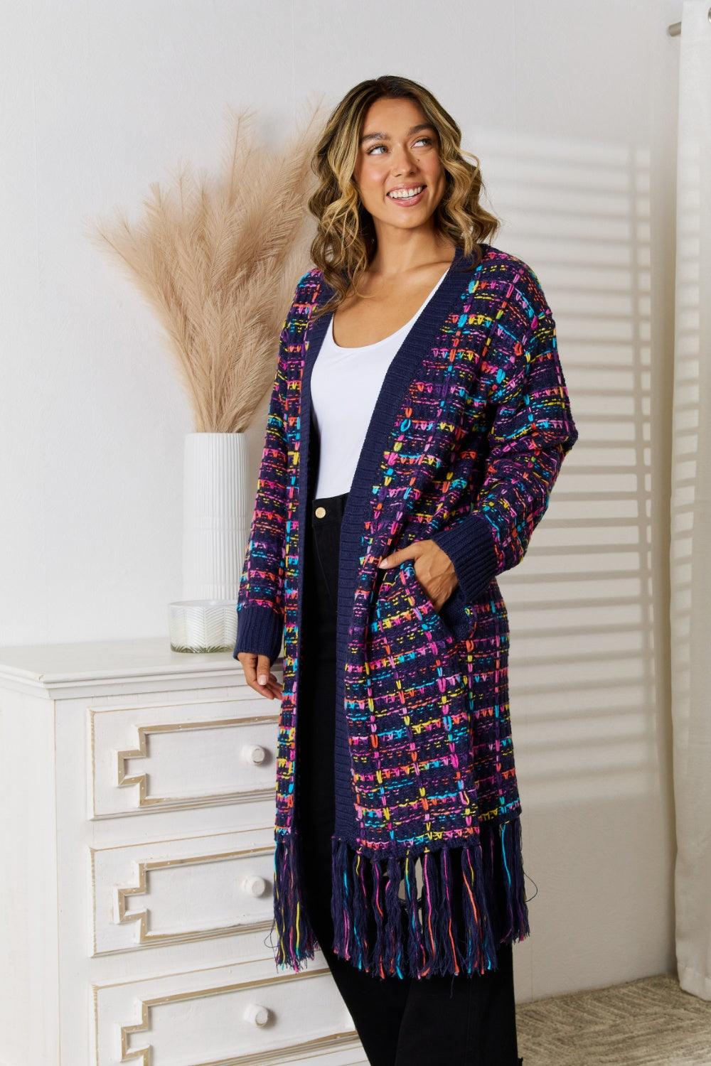 Angel Wings Fringe Hem Open Front Cardigan Carauana Store