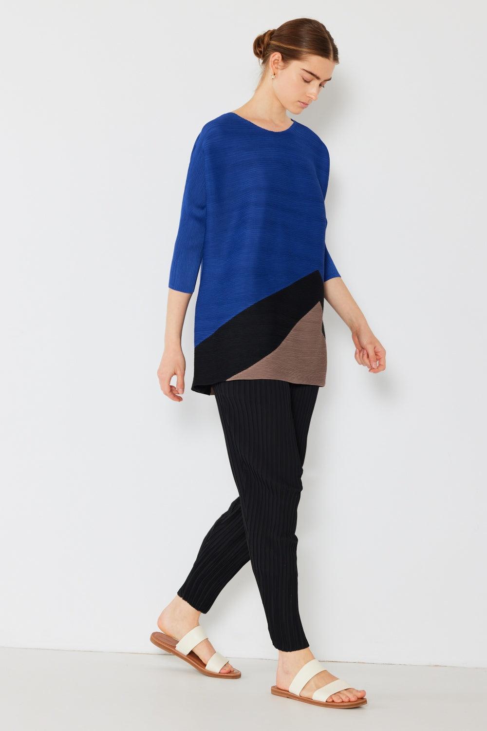 Marina West Swim Pleated Horizontal Rib Color Block Top Carauana Store