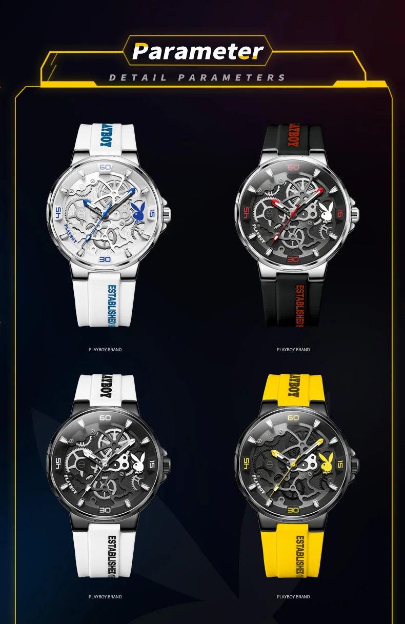 American PlayBoy Fashion Casual Men's Watch - Luxury Waterproof Luminous Quartz Wristwatch High Quality Carauana Store