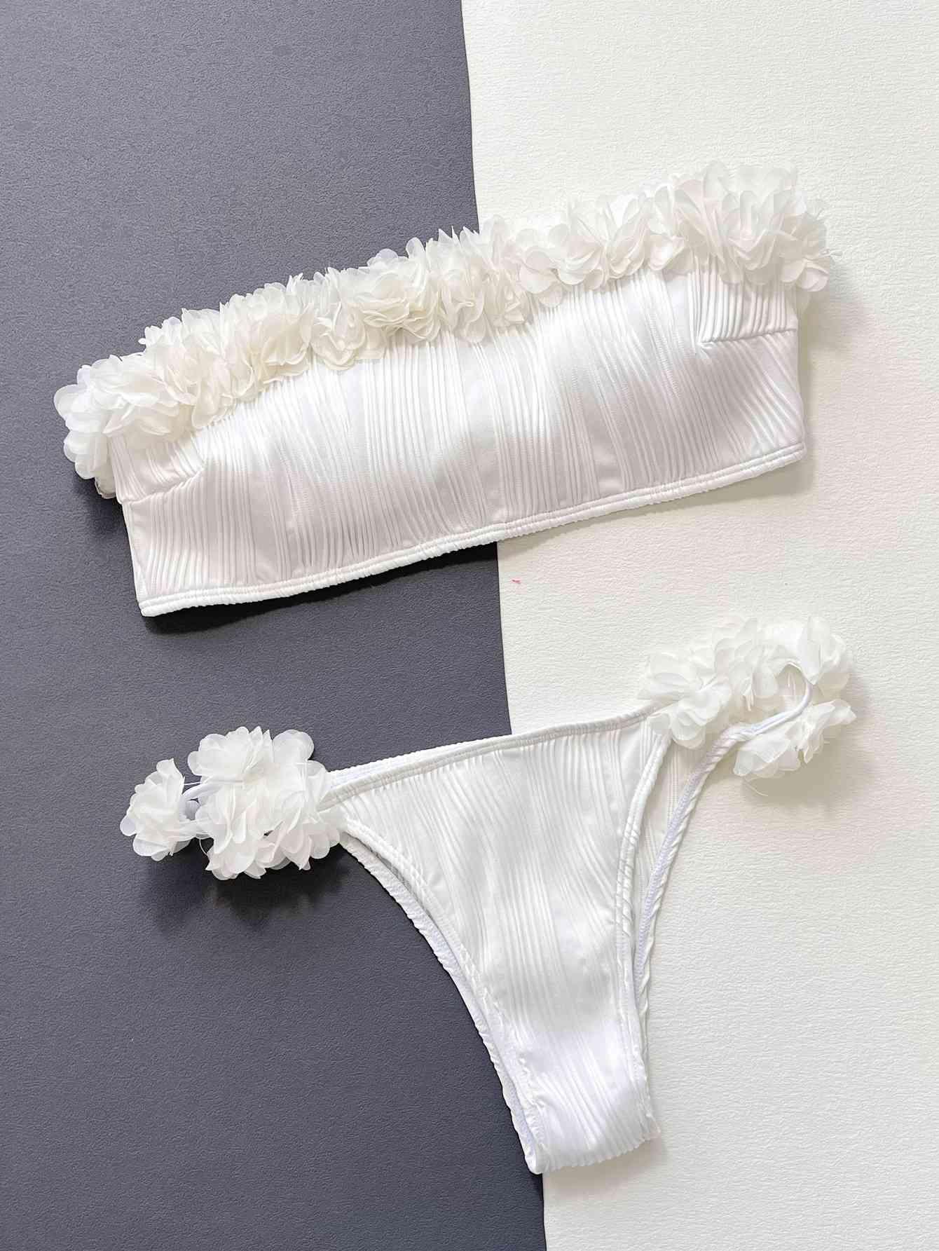 Applique Tie Back Two-Piece Bikini Set Carauana Store