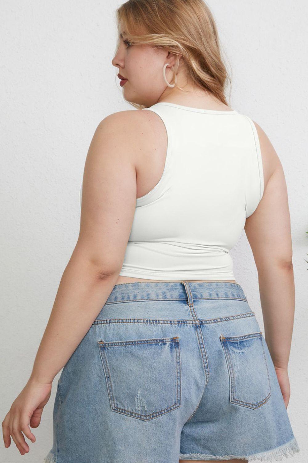 Basic Bae Full Size Round Neck Slim Tank Carauana Store