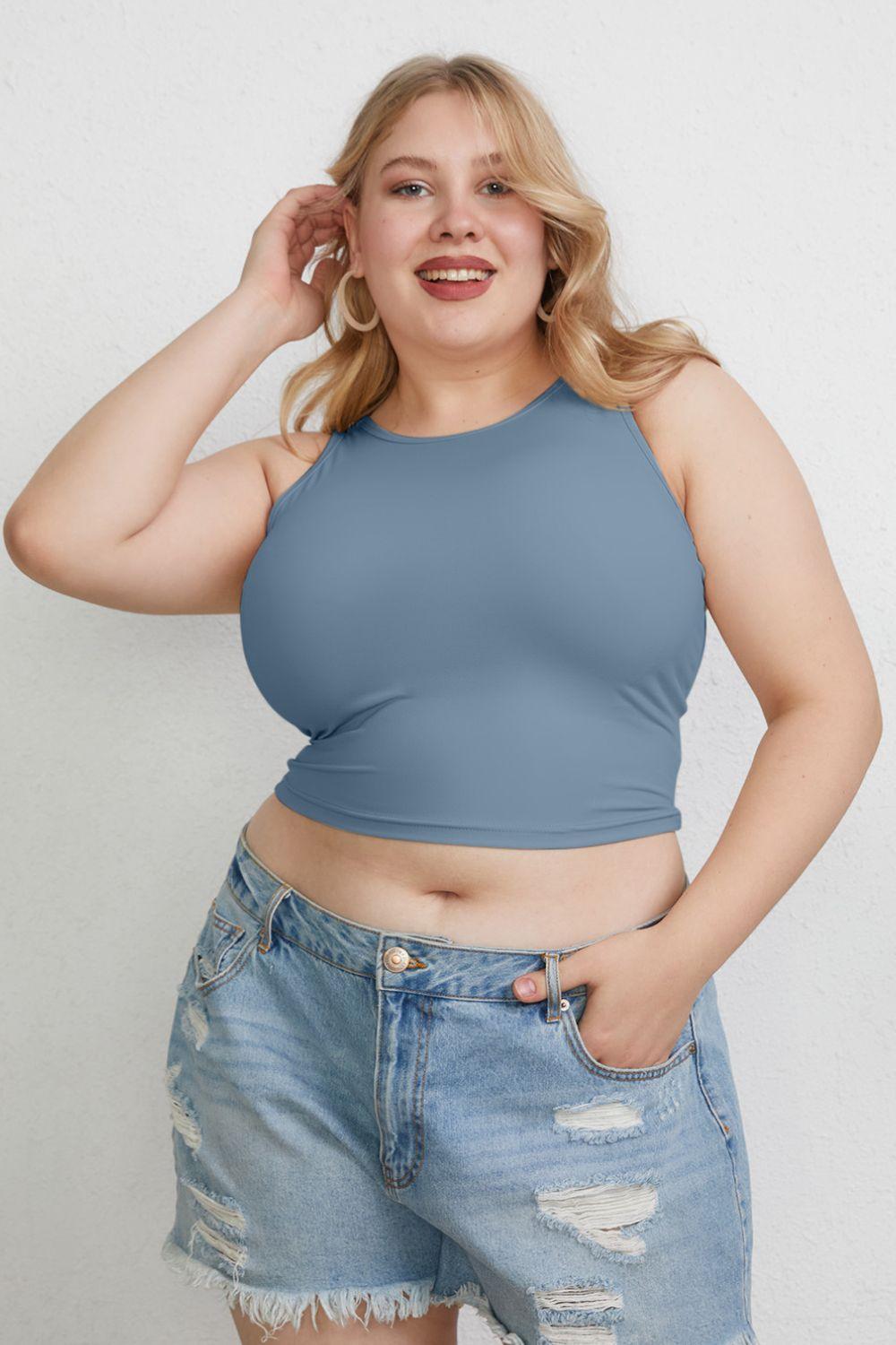 Basic Bae Full Size Round Neck Slim Tank Carauana Store