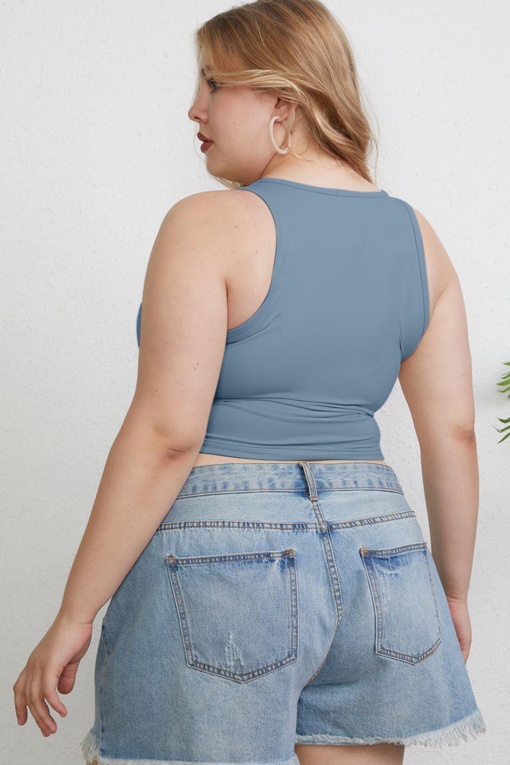 Basic Bae Full Size Round Neck Slim Tank Carauana Store