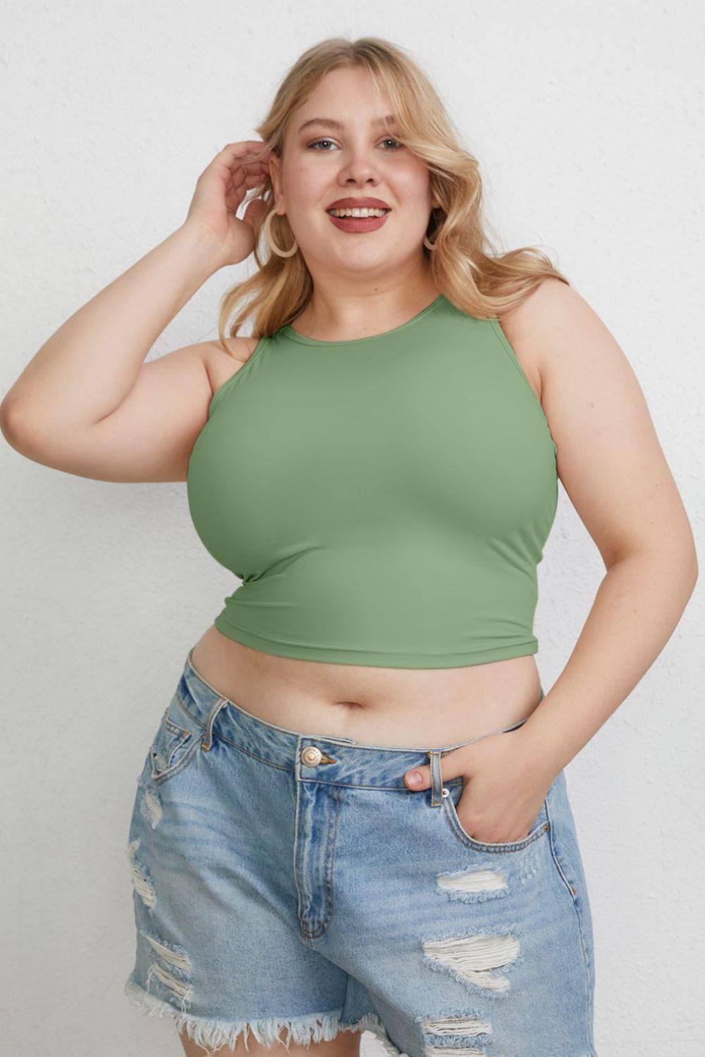 Basic Bae Full Size Round Neck Slim Tank Carauana Store