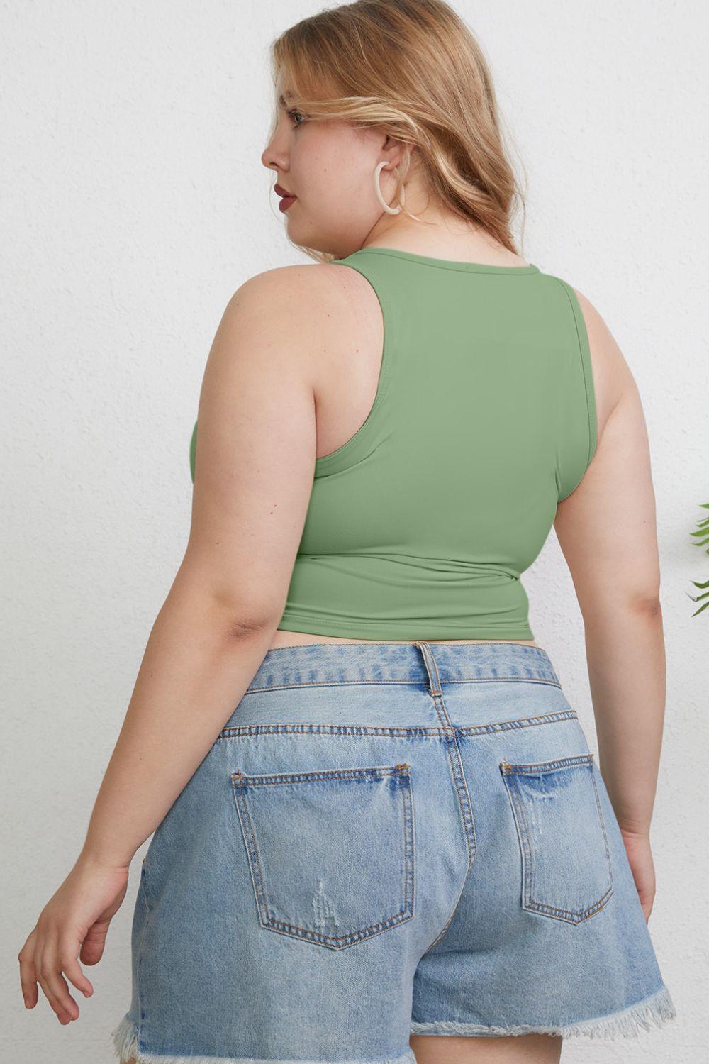 Basic Bae Full Size Round Neck Slim Tank Carauana Store