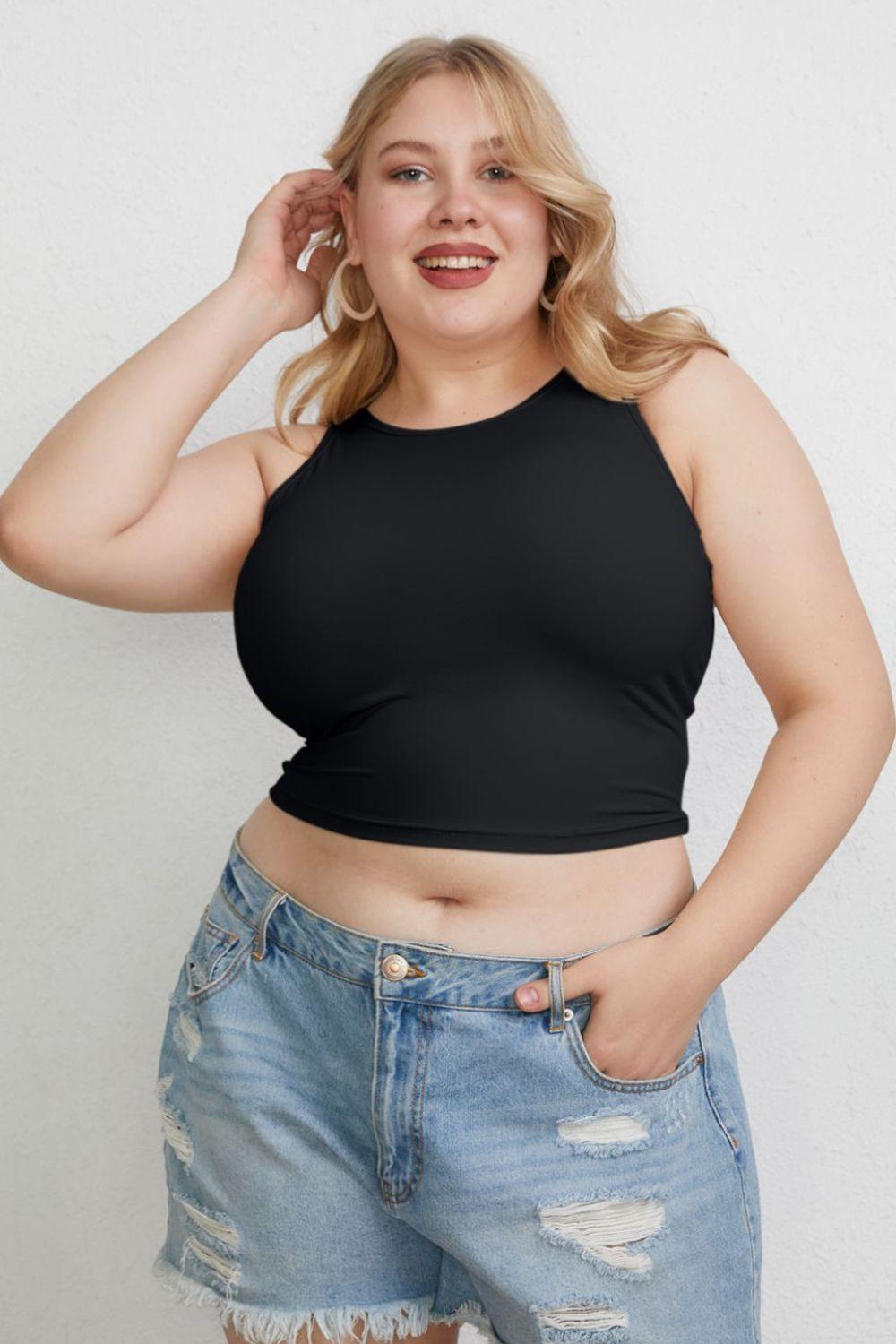 Basic Bae Full Size Round Neck Slim Tank Carauana Store
