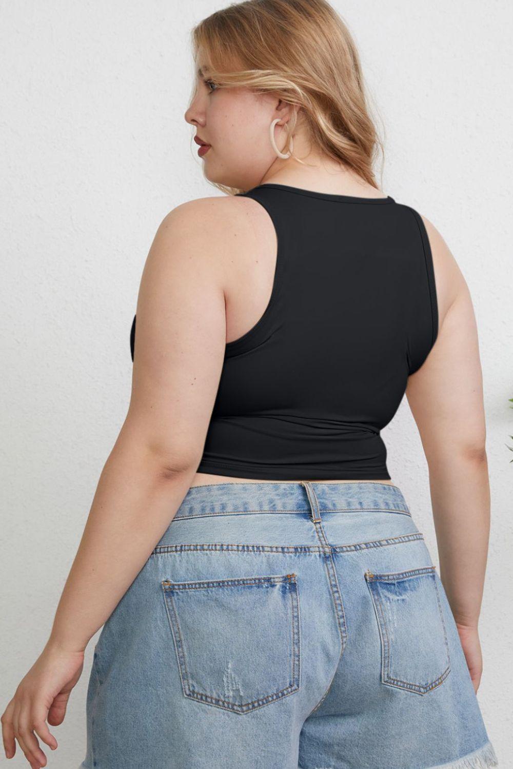 Basic Bae Full Size Round Neck Slim Tank Carauana Store