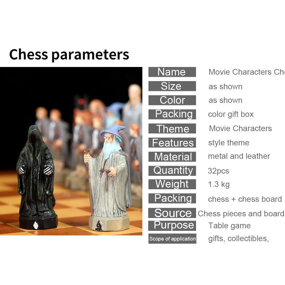 Chess Desktop Intelligence Game Movie Theme Toy Luxury Knight Hand-painted Carauana Store