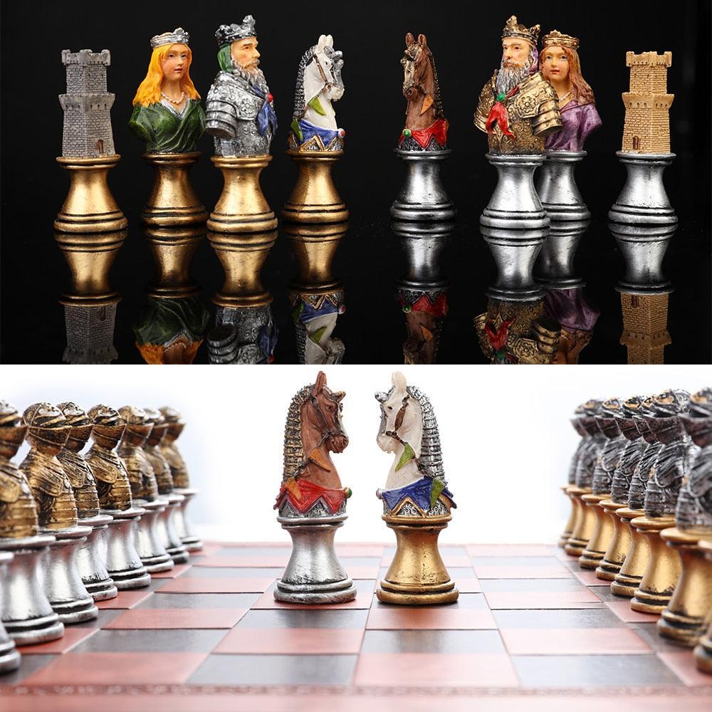 Chess Desktop Intelligence Game Movie Theme Toy Luxury Knight Hand-painted Carauana Store